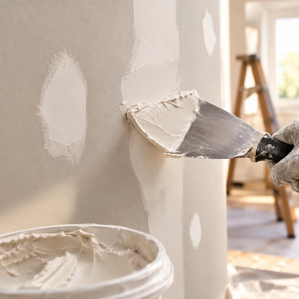 Préparation des supports, enduits et rebouchage d'un mur avant peinture